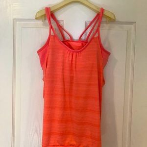 Athleta Workout Tank Top over Builtin Support Bra